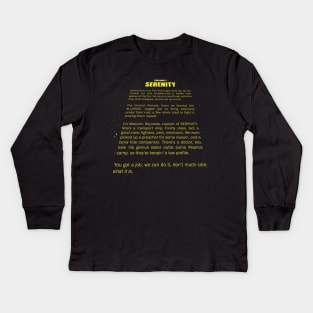 Serenity Opening Crawl Kids Long Sleeve T-Shirt